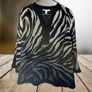 JM Collection Ombré Zebra Print Blouse